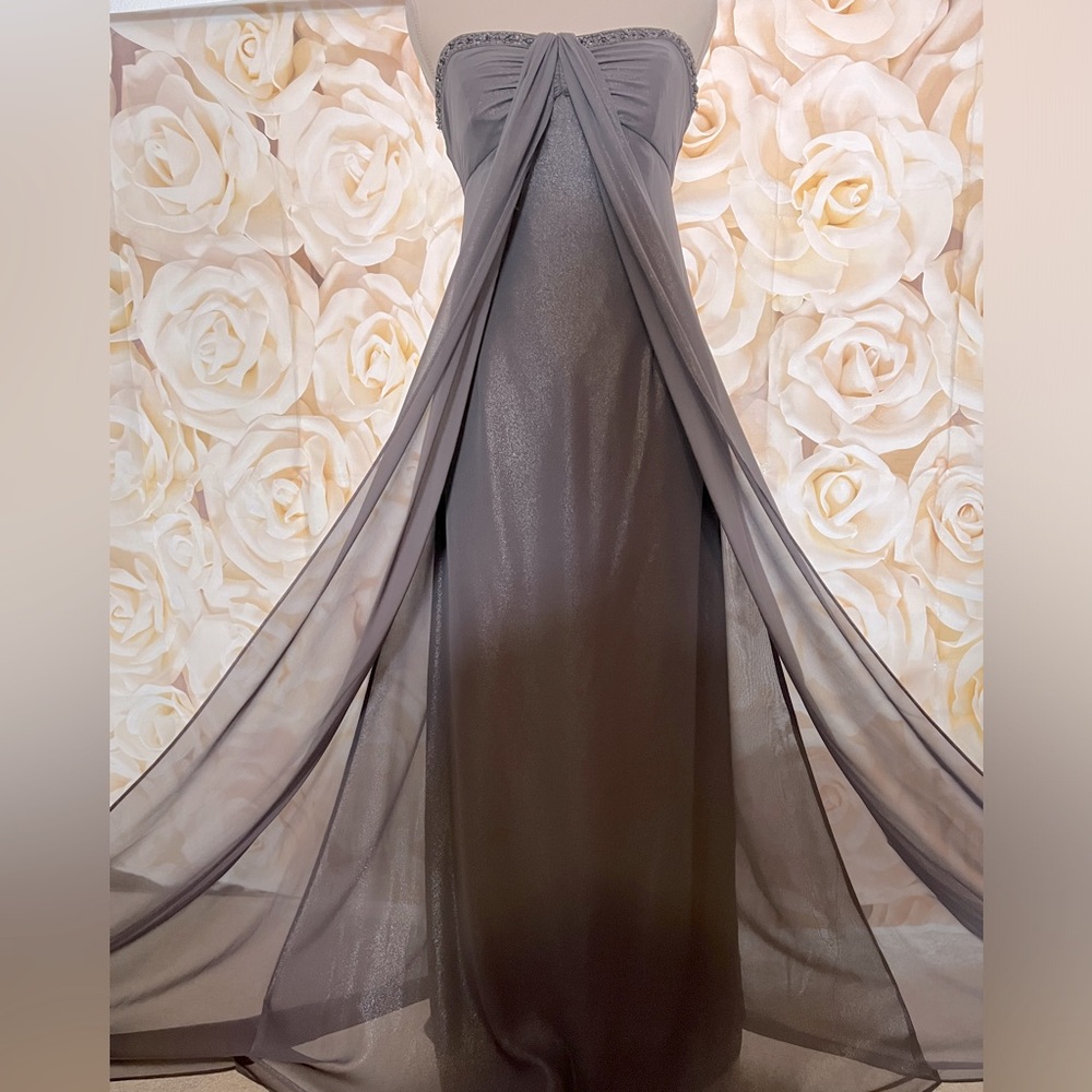 Gorgeous dark silver/ gray strapless formal gown.  Size 10